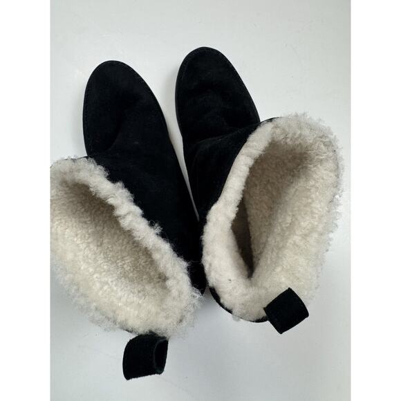 Jenni Kayne Booties Ankle Snow Boots Suede Shearling Lined Black Women’s 40 sz 9 - Picture 3 of 8